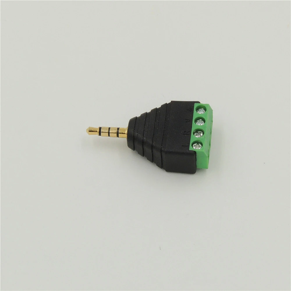 3.5mm 4 Pole Stereo TRRS Audio Vedio Male to 4 Screw Terminal Female Headphone Balum Converter Adapter