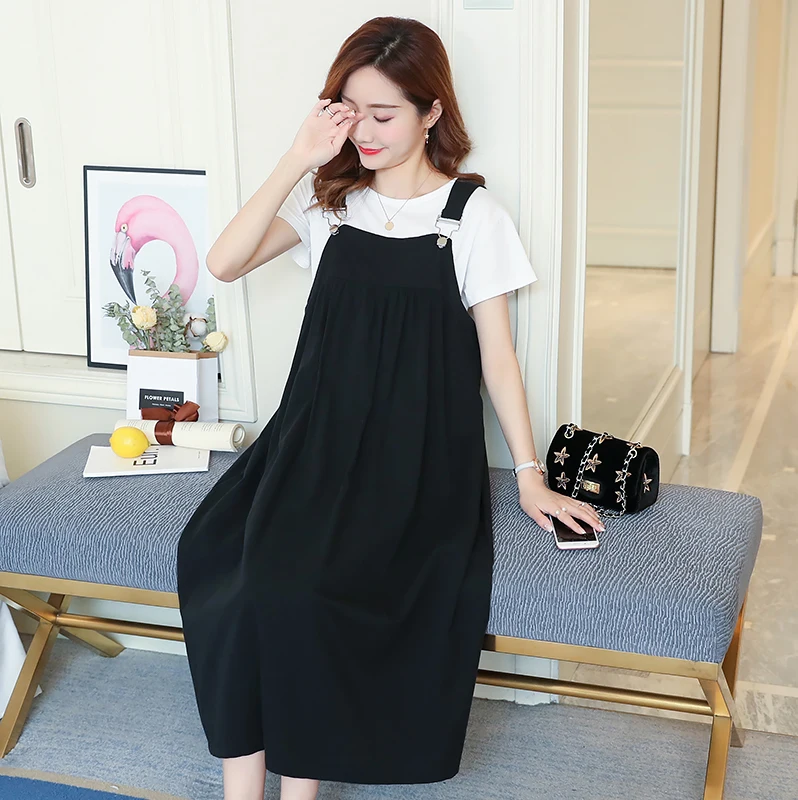 Belt pregnant women dress Elegant black Collar Solid red  Maternity Dress Fashion Spring Pregnancy Clothes For Pregnant Women