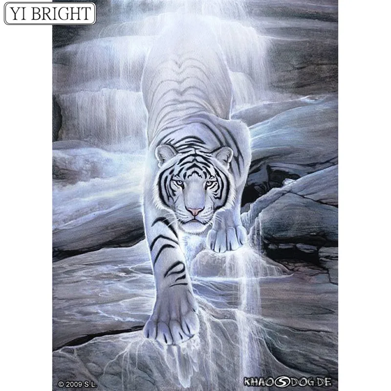 

Full Square/Round drill Diamond painting "White tiger" 5D DIY Diamond embroidery Cross stitch Diamond mosaic Rhinestone