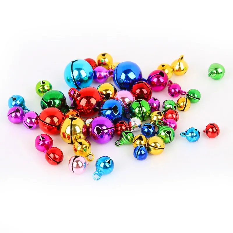 20-100Pcs Mix Color 6/8/10/12/14mm Loose Beads Copper Jingle Bells Pendants Christmas Decoration DIY Craft Accessories Ornaments