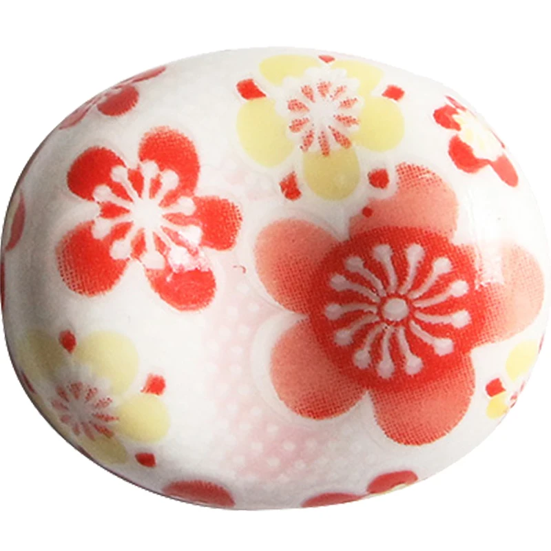 QNBHR Colorful Ceramic Chopsticks Holder Cute Romantic Cherry Blossoms Japan Chopstick Rest Kitchen Tableware Gadget Supplies