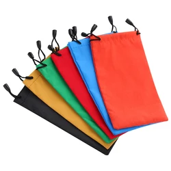 5PCS Soft Waterproof Glasses Bag Drawstring Dustproof Sunglasses Case Pocket Spectacles Cloth Pouch Eyewear Accessories