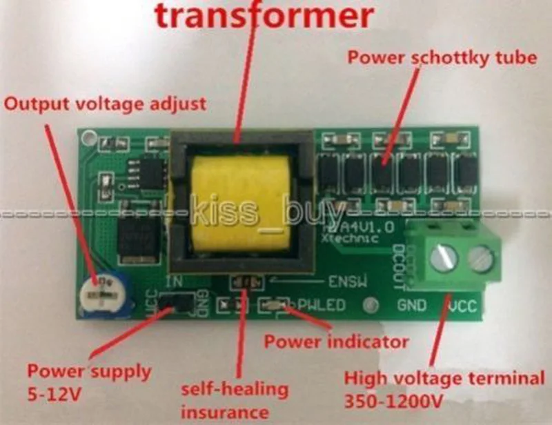 DC-DC Boost Converter wysokie napięcie DC 3V-5V krok do 300v-1200v 400V 900V 1000V regulowana moc zasilacza moduł ładowania kondensatora