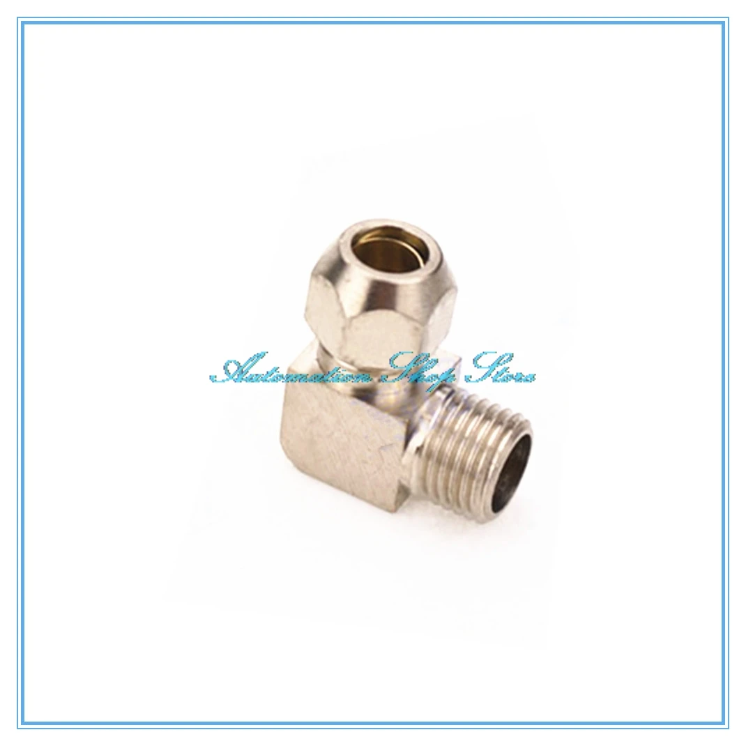 อุปกรณ์นิวเมติกชายกระทู้ข้อศอกทองเหลืองพอดี4 6 8 10 12มิลลิเมตรODหลอดC Ouplerเชื่อมต่ออะแดปเตอร์