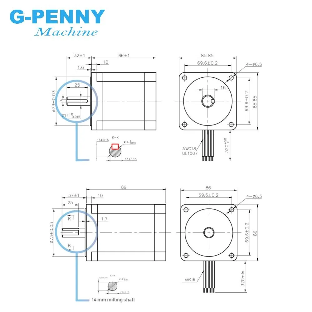 Sale! NEMA34 stepper motor 86X66mm 3N.m 4A 14mm stepping motor 428Oz-in for engraving machine and 3D printer!