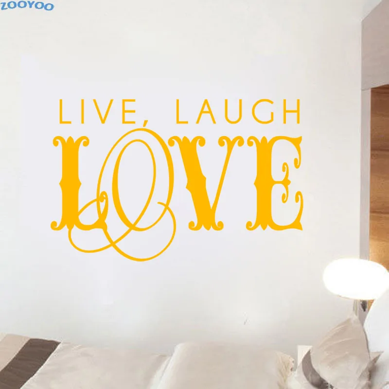 ZOOYOO Live Laugh Love Wall Sticker Home Decor Family Wall Decals Removable Living Room Wall Decals Bedroom Decoration