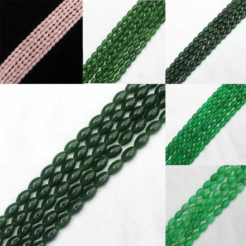 

Mini. Order is $7! 6x9-10x16mm Oval measle Jades DIY Jewelry Making Loose Beads 15"