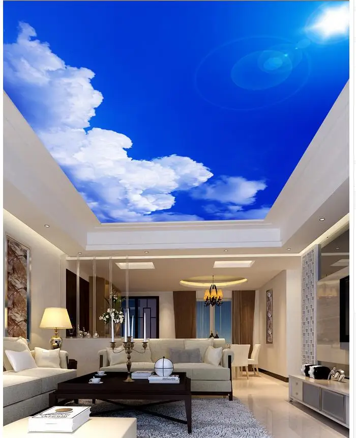 

Sunny blue sky living room bedroom ceiling Landscape wallpaper murals ceilings 3d mural paintings