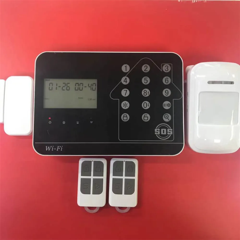 

Dual Network WIFI / GSM Home Security Alarm System APP Remote Control With SOS Function