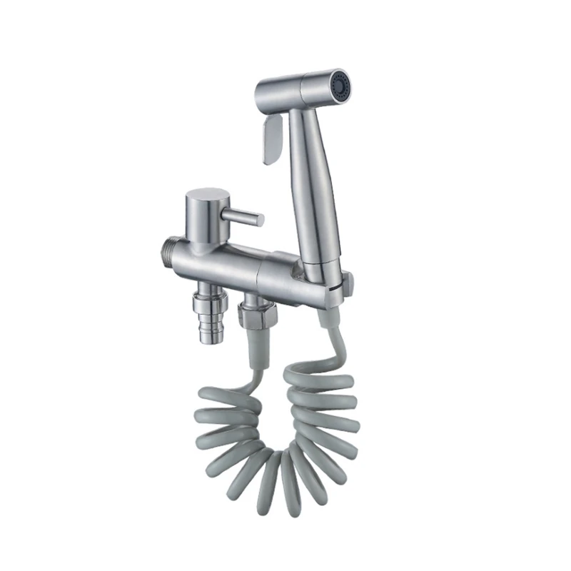 Bidet Faucet 304 Stainless Steel Brushed  Shower Tap Washer Mixer Muslim Ducha Higienica  Shower Sprayer Head