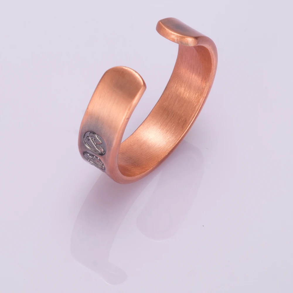 Vinterly Adjustable Pure Copper Rings Men Women Vintage 12 Constellations Health Magnetic Arthritis Open Cuff Jewelry Resizable