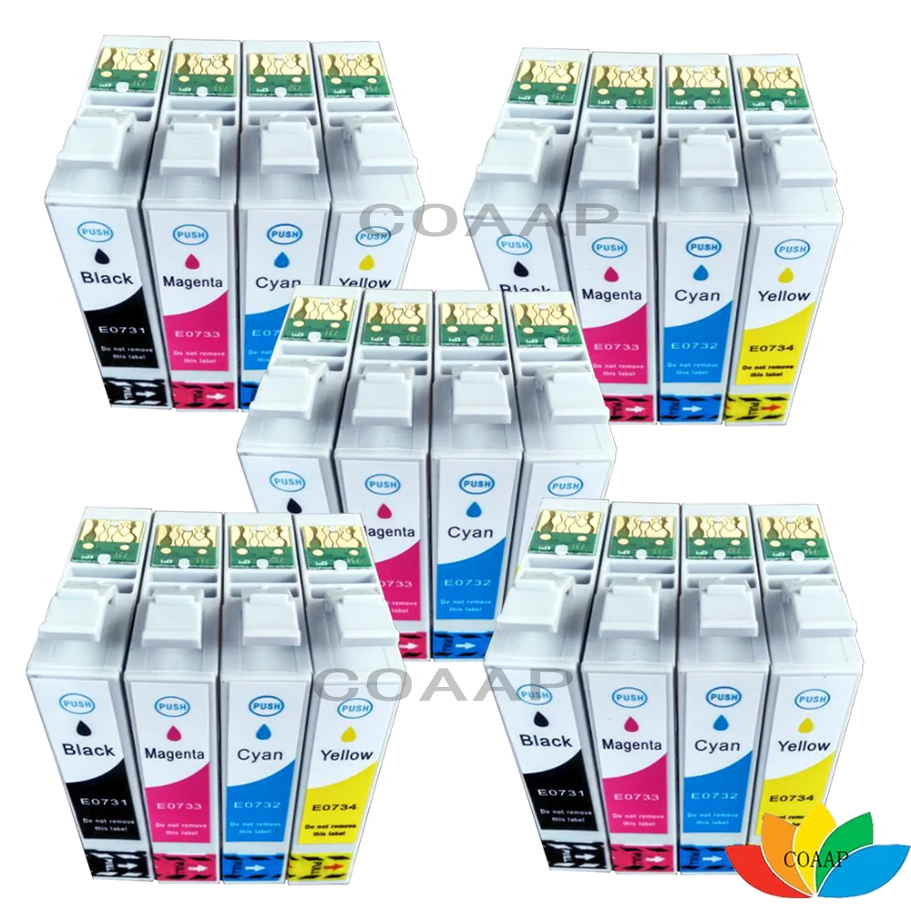 Imagem -01 - Compatível T0731 T0732 T0733 T0734 T0735 xl Cartucho de Tinta para Epson Stylus cx 7300 7310 8300 9300f 5900 6900f Impressora 20
