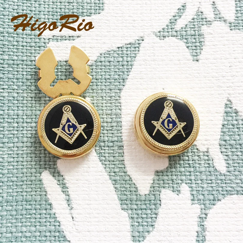 100pcs Custom Masonic Button for ID Card Rope Lapel Pin Badge Freemasonry Masons Compass and Square Pins Soft Enamel with Epoxy