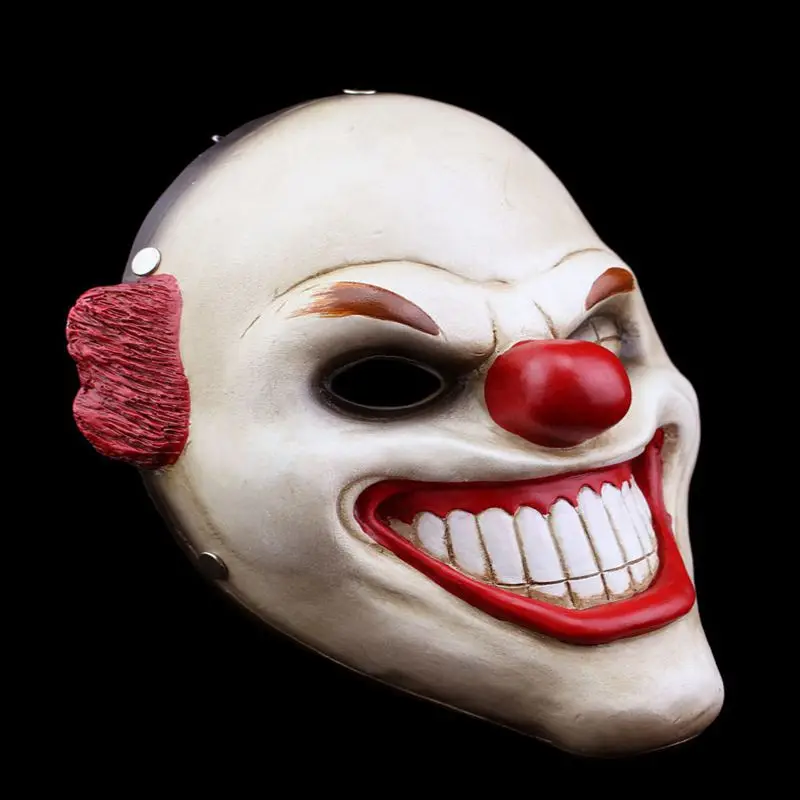 

Red Nose Clown Resin Mask Full Face Movie Payday2 Theme Scary Masks Halloween Masquerade Costume Party Cosplay Props Adult Size