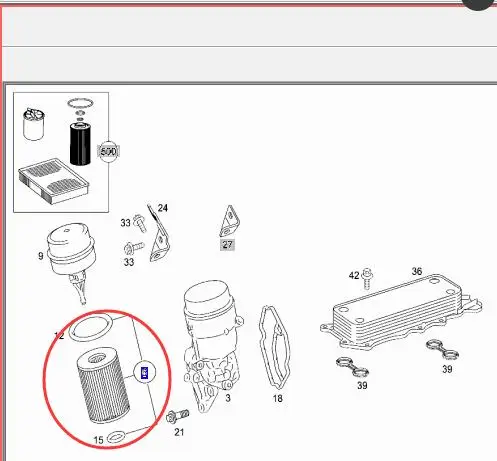 parts replacement OE NO 6421800009 for CHRYSLER JEEP for mercedes GL350 GL450 Engine oil filter kit  Element OEM  642 180 00 09