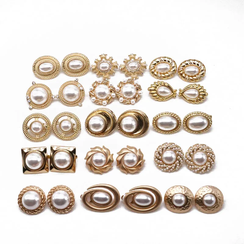White Elegant Pearls Cute Clip Earrings For Women Wedding Jewelry