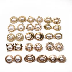 White Elegant Pearls Cute Clip Earrings For Women Wedding Jewelry