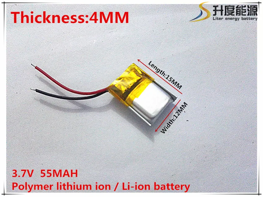 3.7V 55mAh 401215 Lithium Polymer Li-Po li ion Rechargeable Battery cells For Mp3 MP4 MP5 GPS mobile bluetooth