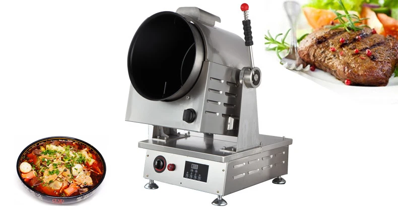 Thương mại Cơm Chiên Máy 2.5kg Gas loại Con Lăn Điện Điều Khiển Nhiệt Độ Full-Tự động Thiết Bị Nấu Ăn