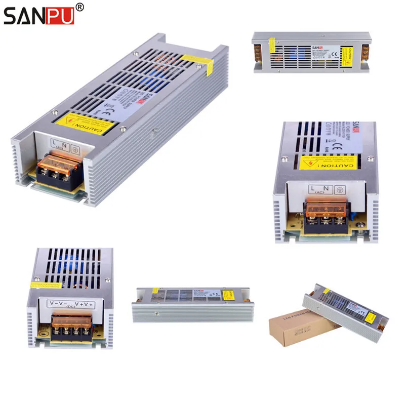 SANPU LED Switch Power Supplies 12V 250W 20A Drivers 220V 230V AC/DC Lighting Transformers Fanless Full Container Load Wholesale