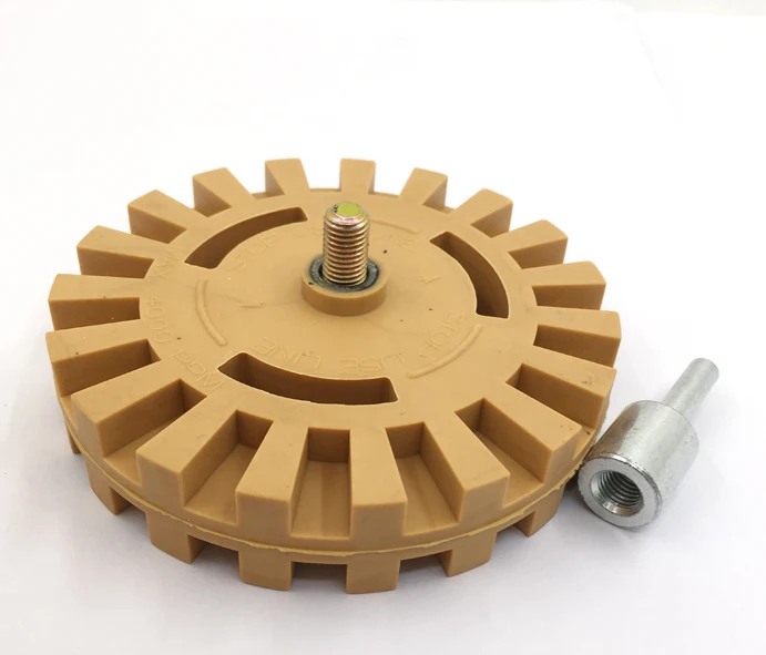 3.5" 4" Inch Rubber Decal Removal Eraser Wheel with Drill Removing Pinstripes Stickers Adhesive Vinyl Decals  Cars Boats