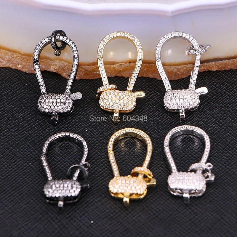 

5PCS ZYZ180-9101 Micro Pave Zircon Metal Necklace Clasp Bracelet Connector CZ Lobster Clasp for DIY Jewelry Findings