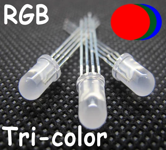 Fast shipping 10000PCS X 5mm 4 PIN Common Cathode RGB LED diffused Red/Green/Blue 5mm light-emitting diode big/wide angle led