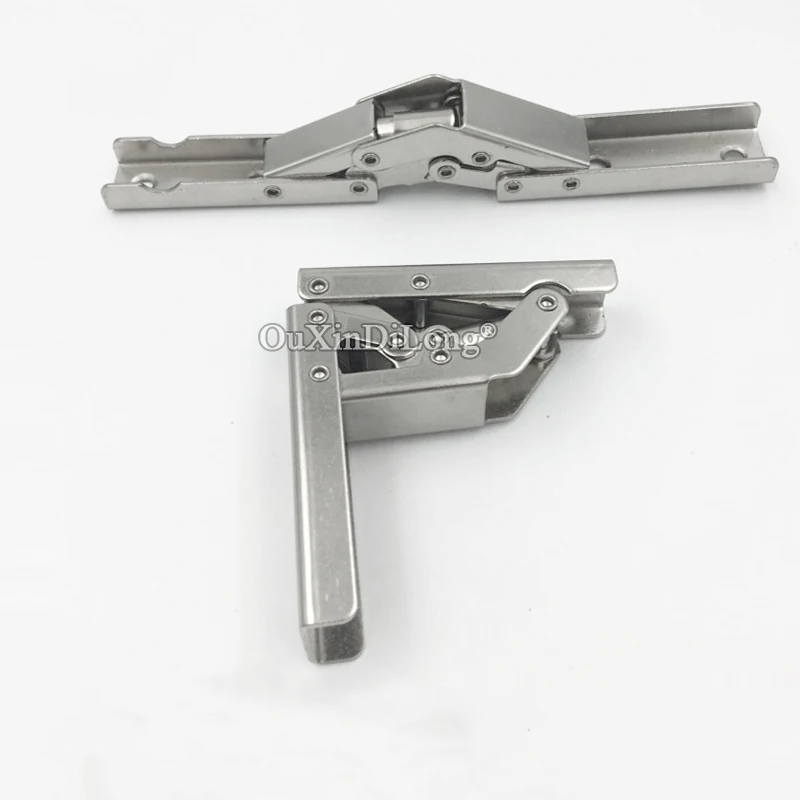 HOT 4PCS 90 Degree Folding Hinges Brackets Conversion 180 Degree Table Support Concealed Flap Hinge Furniture Connectors