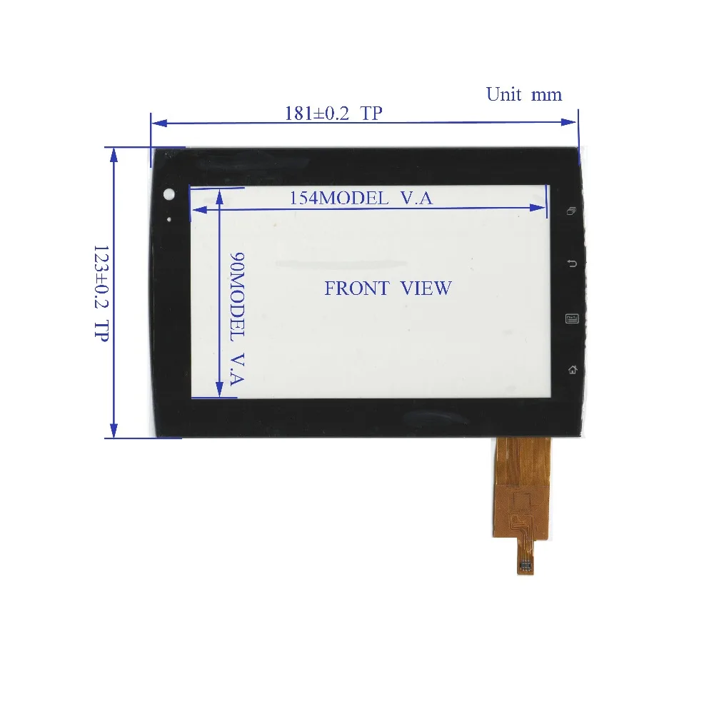 ZhiYuSun  A037002 new  Touch Screen glass Capacitive touch screen 7inch 181*123  widh 123mm length 181mm