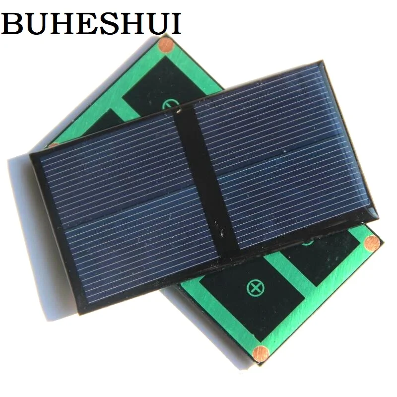 BUHESHUI 0.5W 1V Mini Solar Panel Polycrystalline Solar Cell Epoxy Solar Module DIY Solar Toy LED Light 80*45*3MM 10PCS