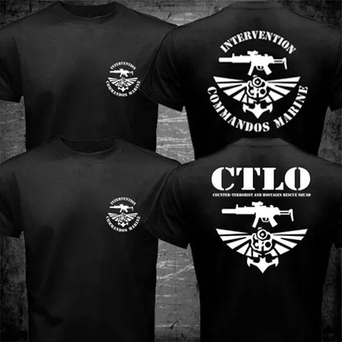 

French Navy CTLO Special Forces T shirt men two sides Counter Terrorist Commandos Marine gift casual tee shirt USA size