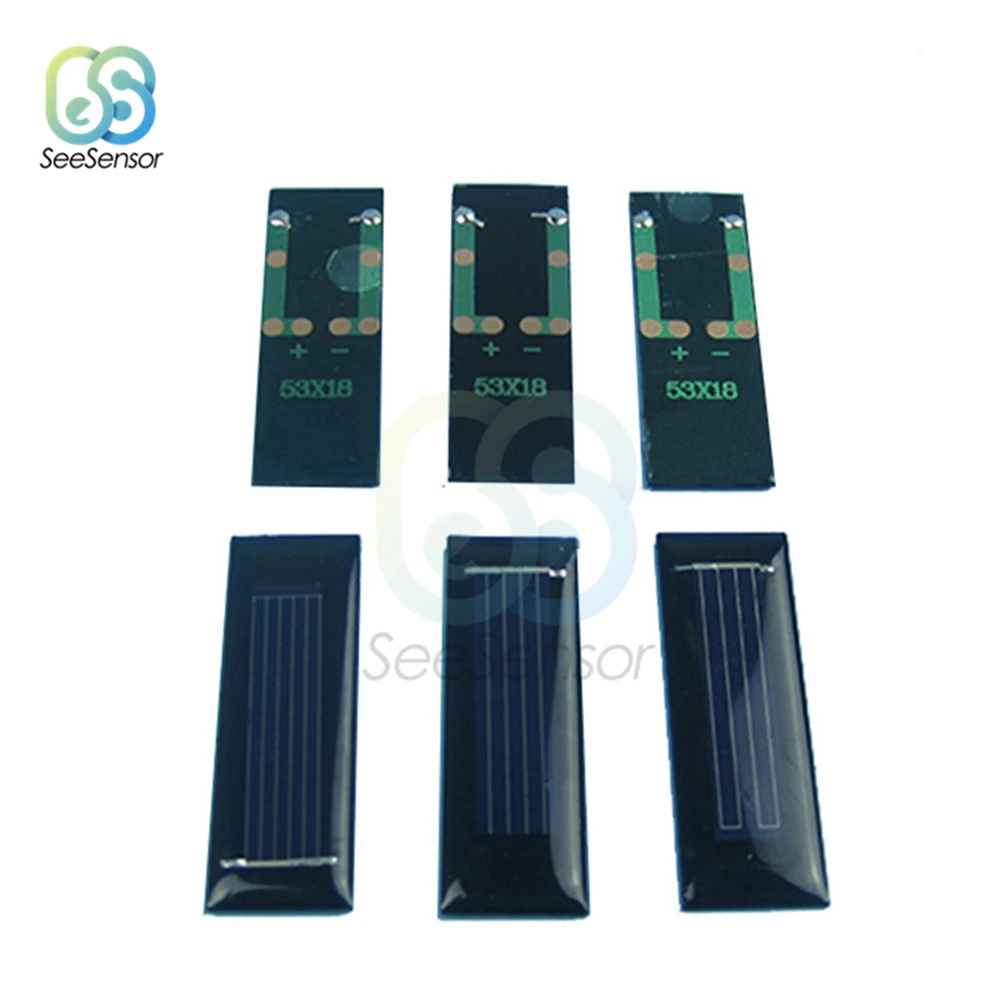 Panel Solar de 0,5 V, 100mA, 0,05 W, Mini Sistema Solar DIY para baterías, cargadores de teléfonos móviles, célula Solar portátil, 10 Uds.