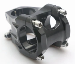 Black Stem for Mountain Bike, 0Degree, 31.8mm, Clamp Diameter 35mm, 45mm, 55mm