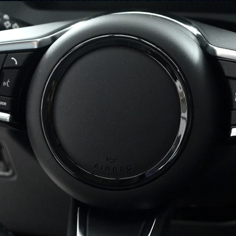 Auto ABS Chrome Steering Wheel Decoration Ring Sticker Logo Decals Trim for Jaguar XF XE F-PACE F-TYPE Car Interior Accessories