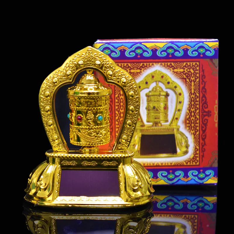 

Solar Prayer Wheel,Buddhist Prayer Six Words Ceremonial Auspicious Scriptures Car Decorative Ornamen