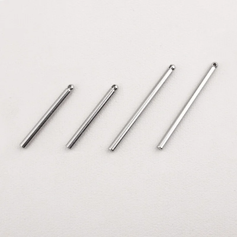 12pcs/lot Stainless Steel Cylindrical Stick Single Pendant Earrings for DIY Handmade Beaded Material Jewelry Making Supplies