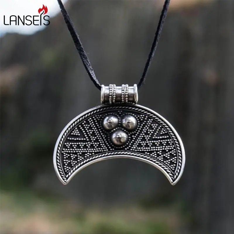 

lanseis10pc Slavic Female amulet Pendant Slav Necklace Fertility Moon Crescent Pagan Viking Jewelry Medieval Dark Ages Pagan