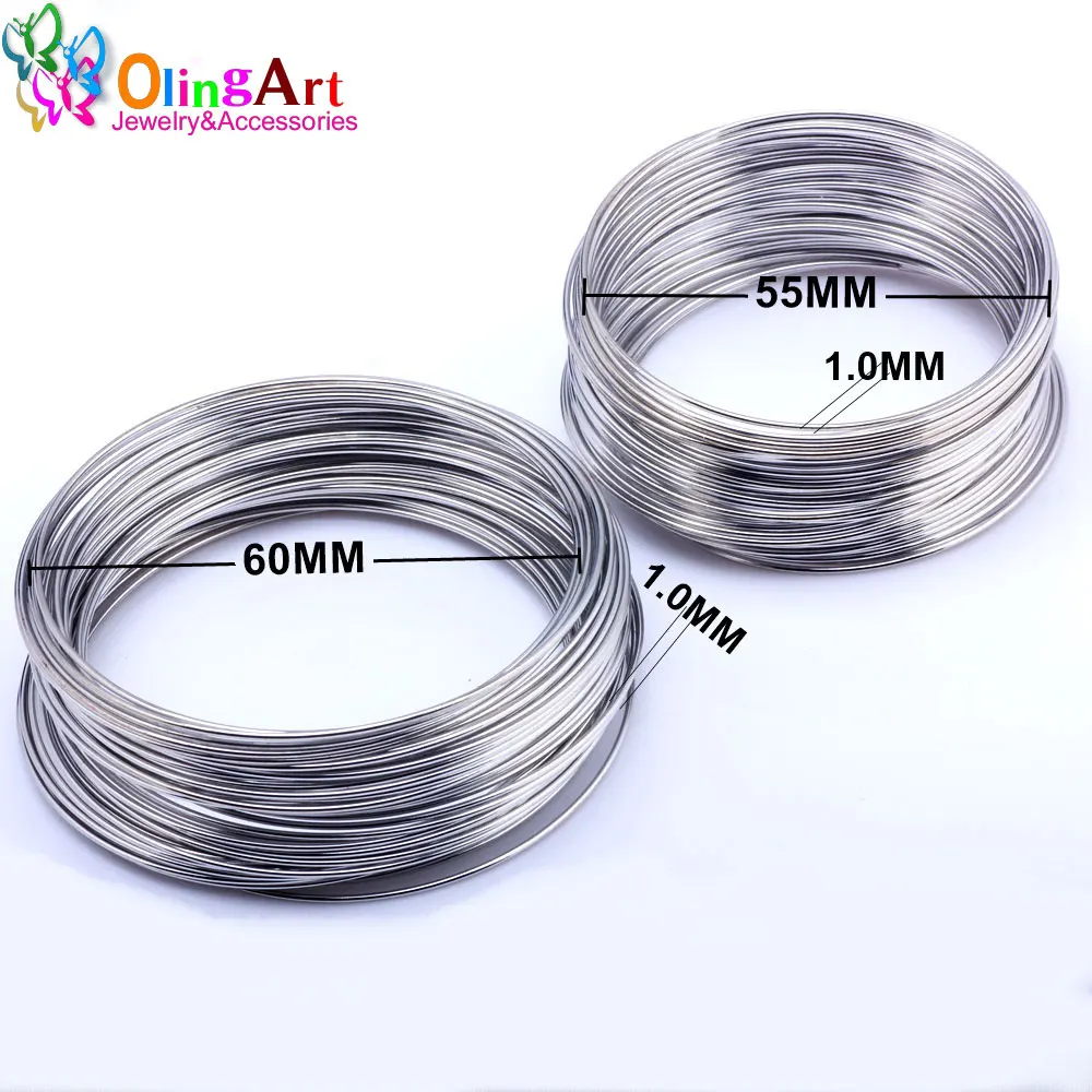 

OlingArt 1.0MM/40 Loops Metal Wire Coil Steel Beading Findings Brooches Bouquet Blank Bracelet Bangles DIY Jewelry Making