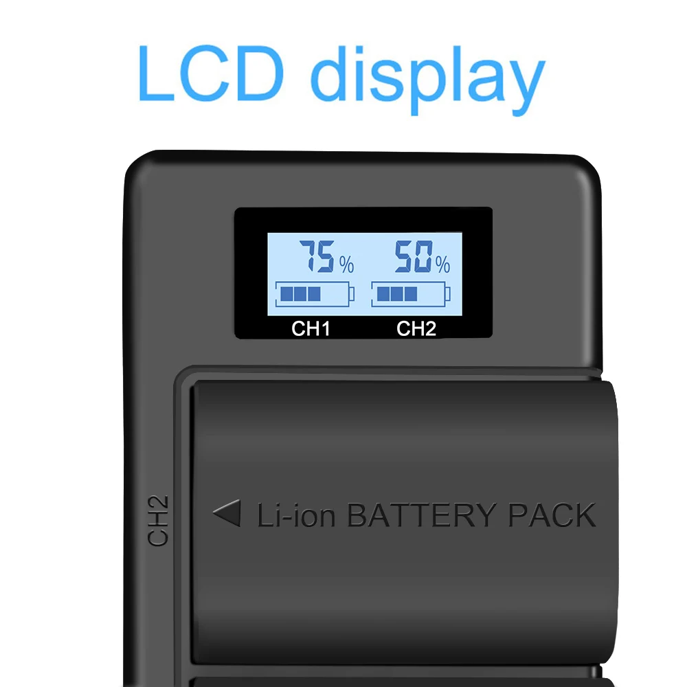 LCD Dual USB Battery Charger for LP-E6 LP E6 LPE6 Camera Battery Pack Canon 5D Mark II III 7D 60D EOS 6D 70D 80D