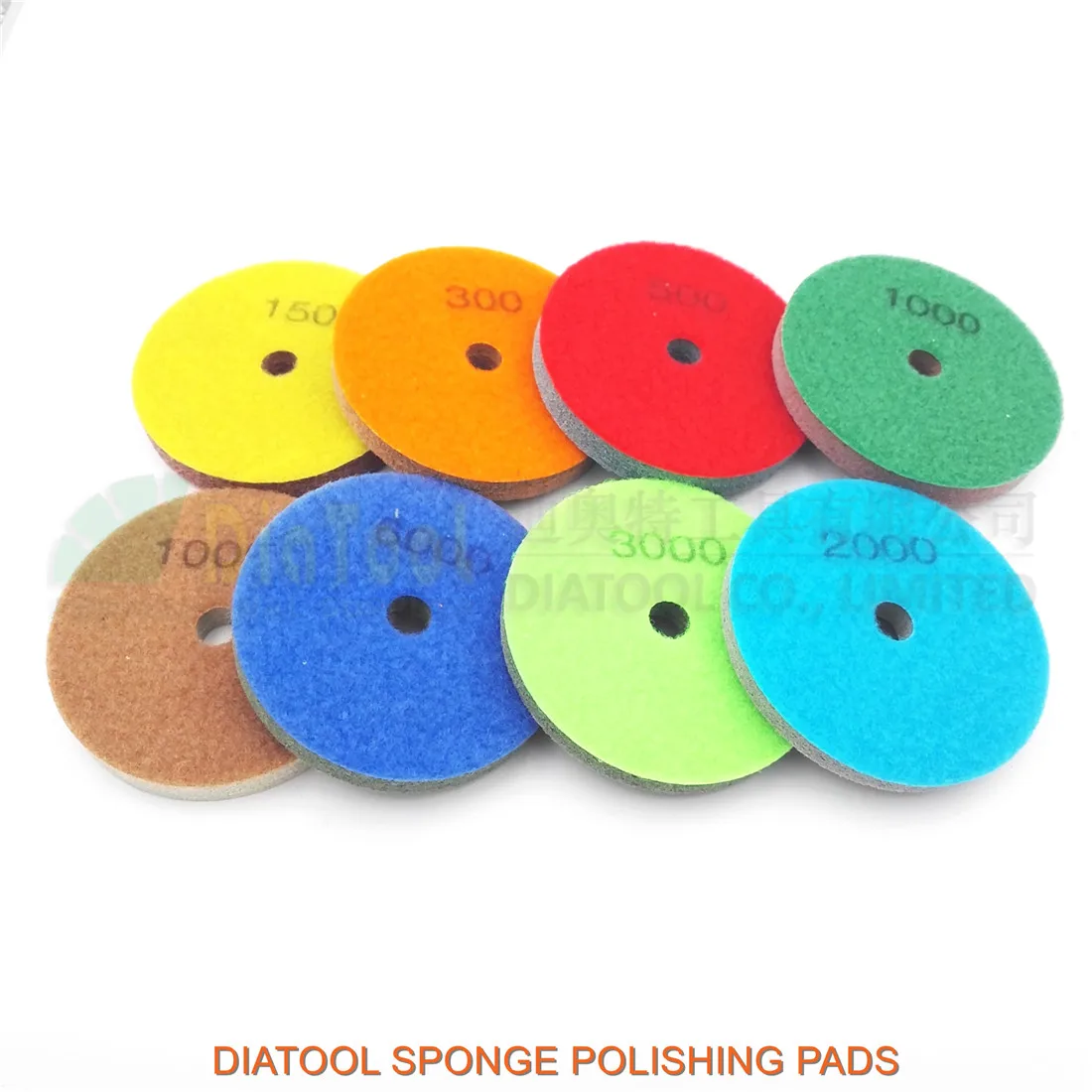 DIATOOL 8pcs/pk 4inch Diamond Sponge Polishing Pads For Soft Stone Marble Artificial Stone Dia 100mm Workable Thickness 10mm