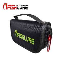 Fishing Bag Lure Bags Black Spoon 15cm*10cm*3.7cm Oxford Canvas Spoon Portable Waterproof Tackle Fishing Reel Bag Accessories