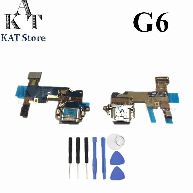 1Pcs For LG G6 H870 H871 H872 LS993 VS998 US997 H873 Charging Port Dock Connector Flex Cable OEM Replacement Part + tools