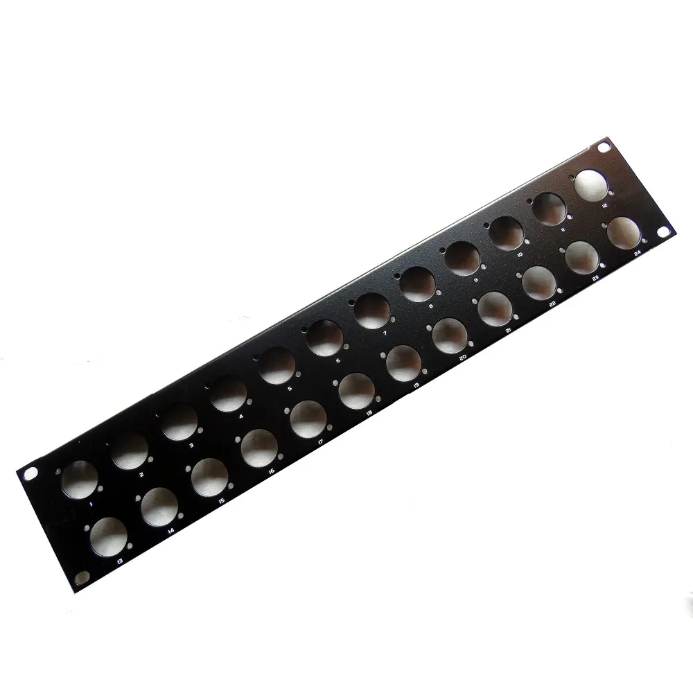 High quality 10pcs/lot 2U XLR 24 Way Patch Panel 19