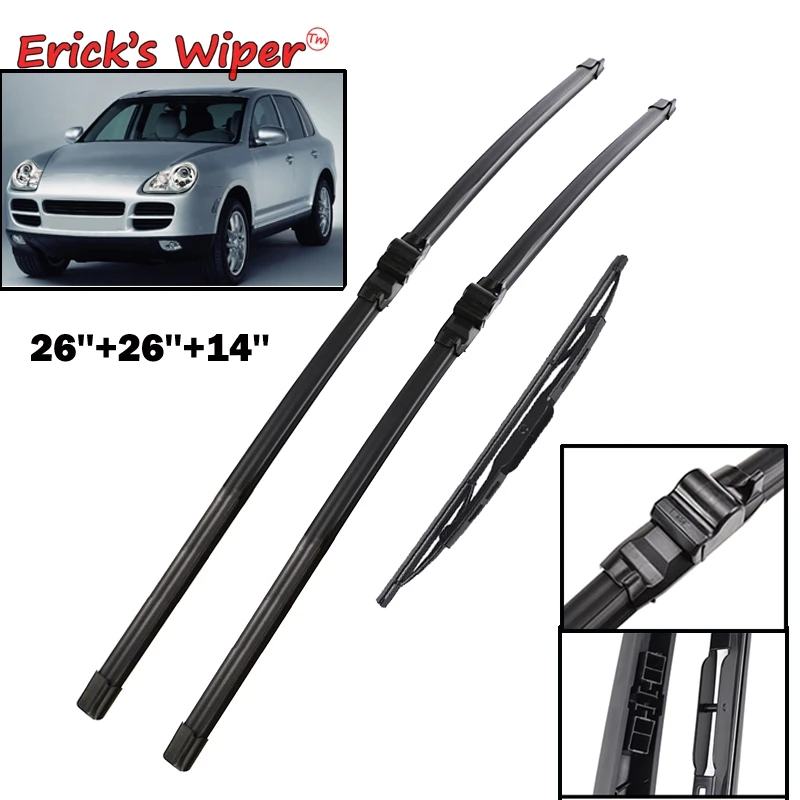 

Erick's Wiper LHD Front & Rear Wiper Blades Kit Set For Porsche Cayenne 2003 - 2006 Windshield Windscreen Window 26"+26"+14"