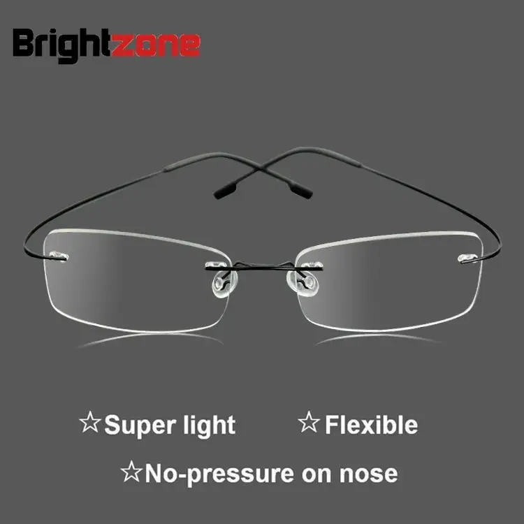 9 Frame Colors Hingless Non-screw Memory Titanium Metal Flexible Arm Eyeglasses Prescription Spectacles RX Glasses Optical Frame