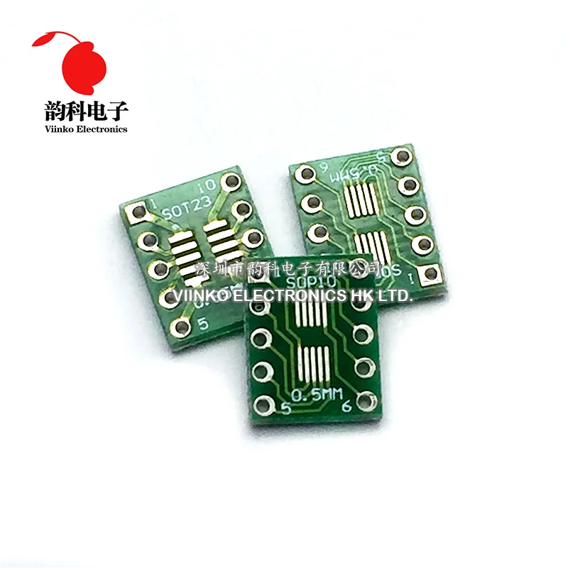 10PCS SOT23 MSOP10 UMAX to DIP10 Transfer Board DIP Pin Board Pitch Adapter