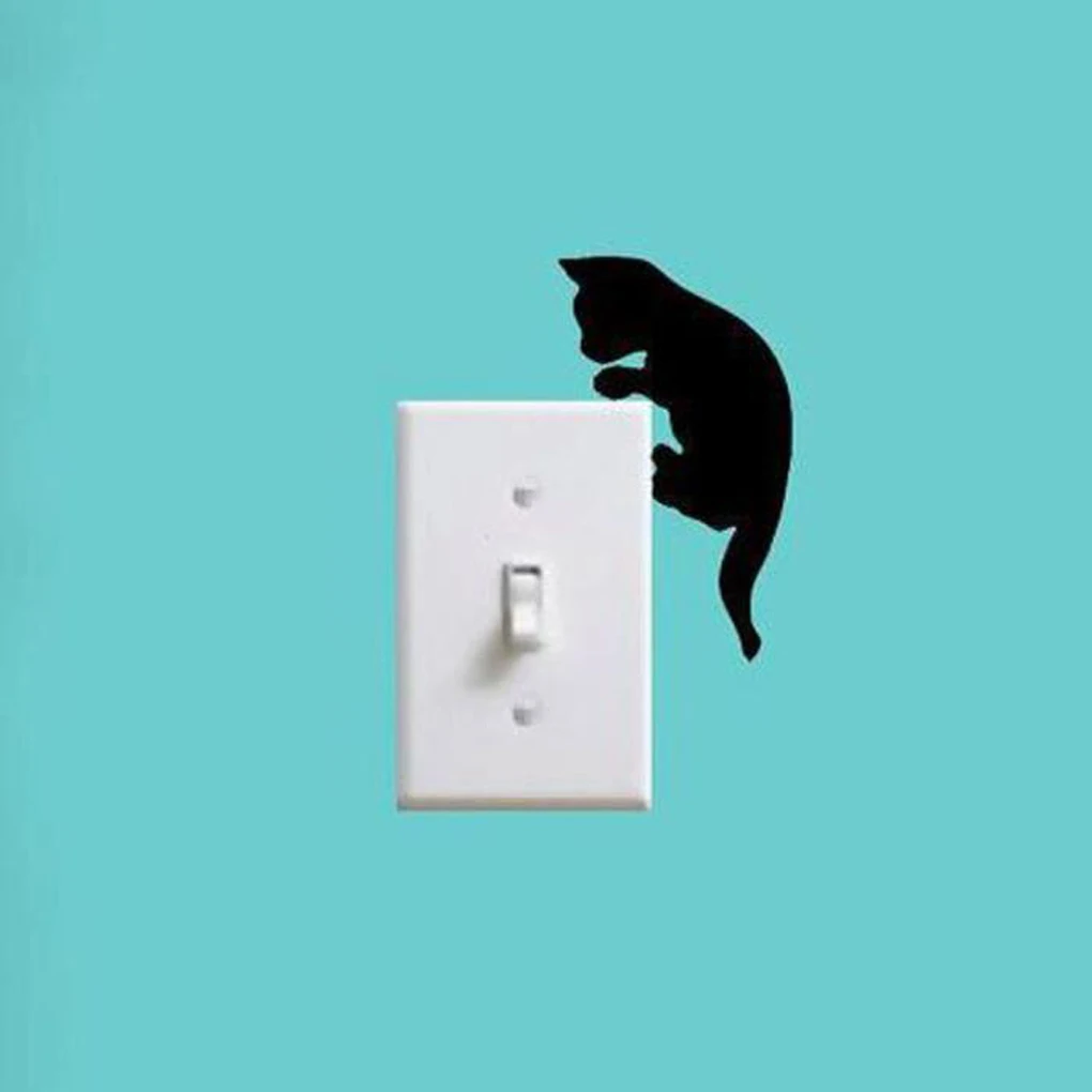 Cute Cat Wall Switch Sticker Home Decor Decal Home Decoration Sticker Wall Sticker Decal