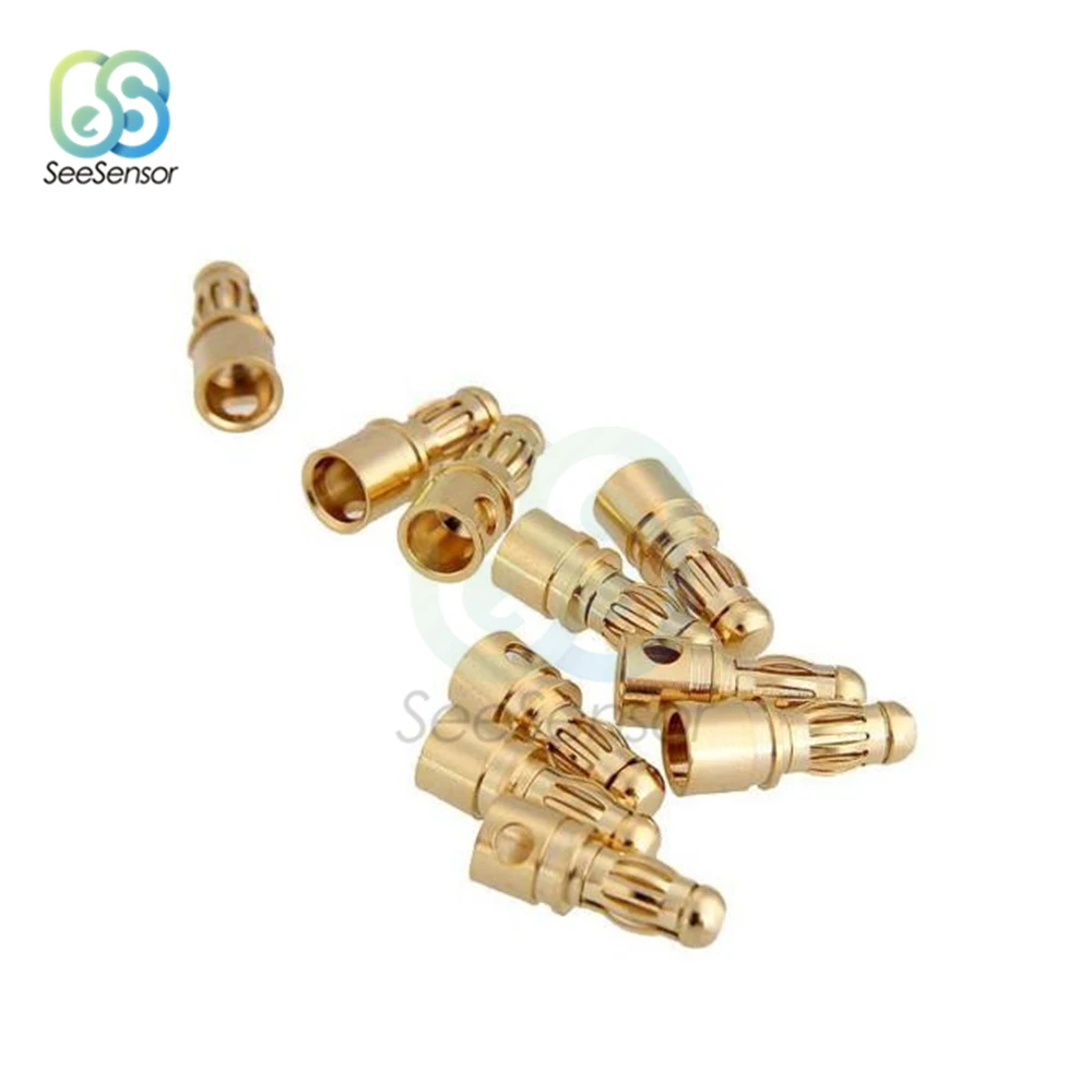 10Pair 20pcs 3.5mm Gold-plated Bullet Banana Plug Male Female Bullet Banana Connector for RC Battery Motor