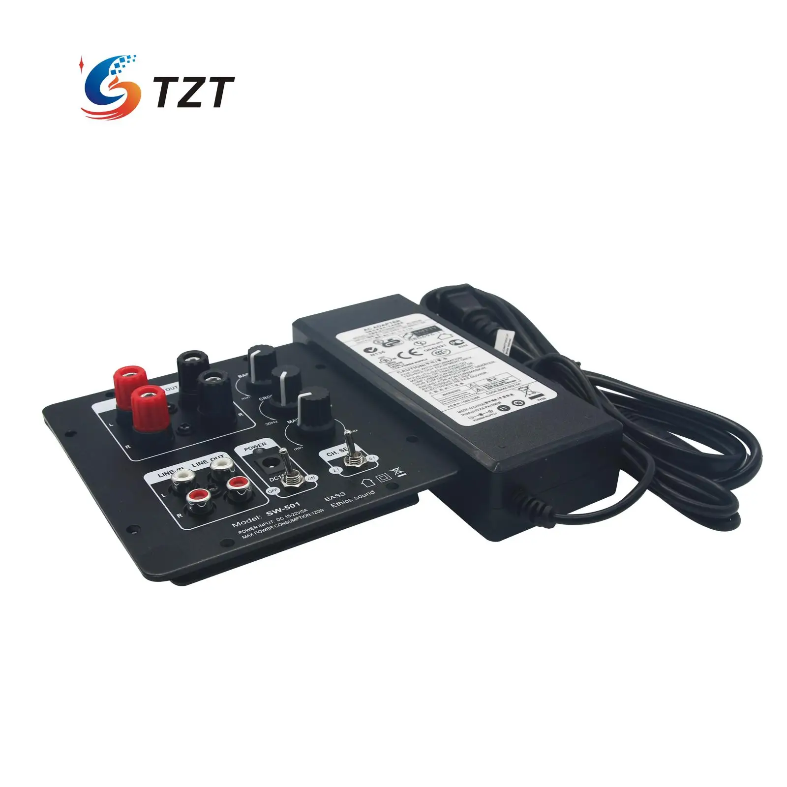 

TZT TPA3118 Digital Audio Power Amplifier Board 60W+30Wx2 HIFI Subwoofer Amp with Power Supply