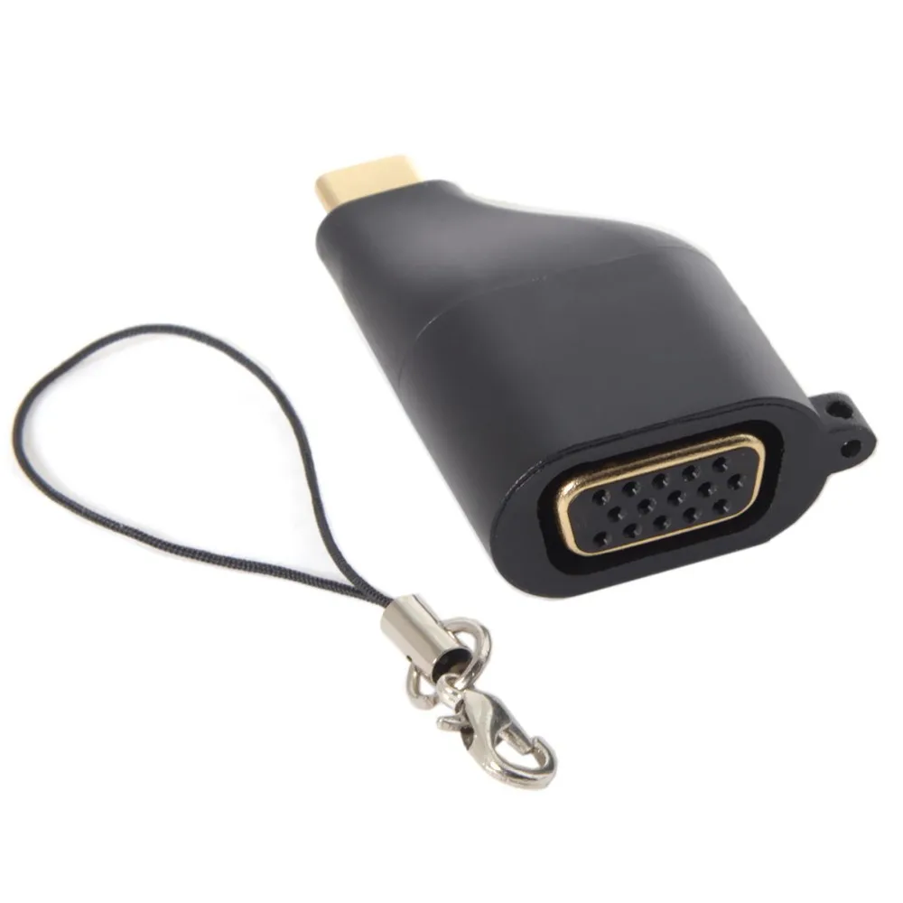 USB3.1 USB-C Type C To VGA Converter Adapter 1080p With Chain For Laptop Tablet & Mobile Phone